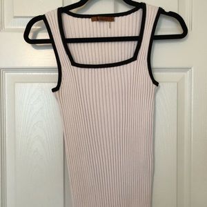 Belldini Tops - Beldini Sweater Tank White With Black Trim Belldini Tops - Beldini Sweater Tank White With Black Trim